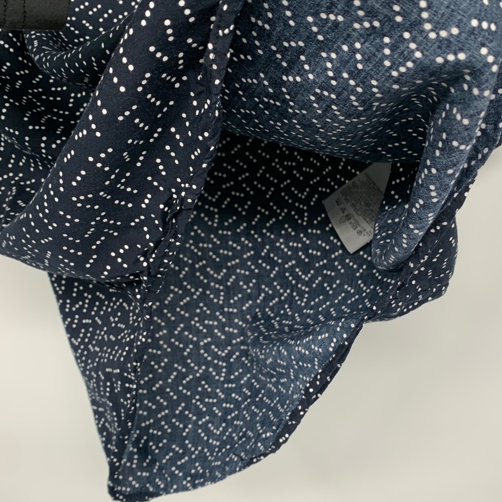 Sz 2 Banana 🍌 Republic Tunic Blouse black & whole tiny polka dots used - Picture 8 of 11